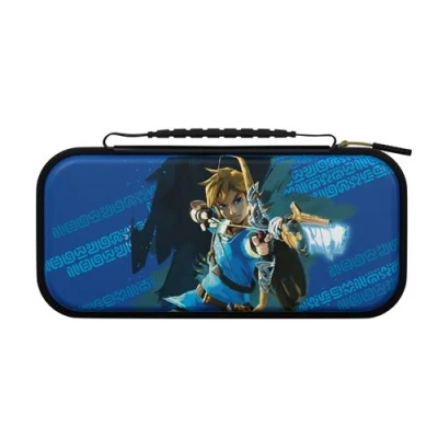 Image de Etui de voyage Pdp Plus Glow Link Hero pour Nintendo Switch Lite et Modèle OLED Noir Bleu