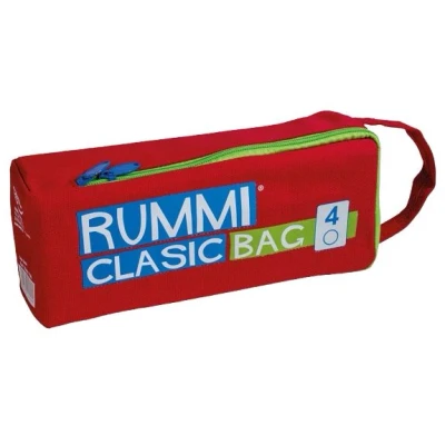 Afbeelding van Cayro Rummi Travel in grote tas ideaal gezelschapsspel voor op reis kinderen en volwassenen combineert chips om te winnen 4 spelers