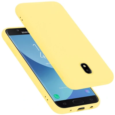 Afbeelding van Cadorabo Hoesje geschikt voor Samsung Galaxy J7 2017 in LIQUID GEEL Beschermhoes gemaakt van flexibel TPU silicone Case Cover
