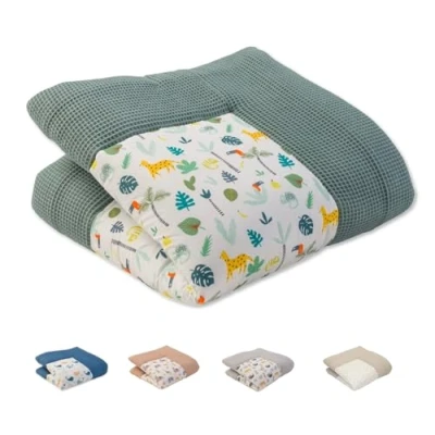 Afbeelding van ULLENBOOM kruipdeken voor baby&#039;s, 100 x cm, 100% Oeko Tex, gemaakt in de EU, dik gevoerd, regenwoud, ideaal als babyspeelmat, motorische mat en vloermat kinderen