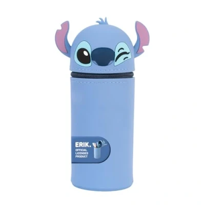 Image de Grupo Erik Trousse Disney, Stitch Extensible en Silicone Scolaire Originale, Fournitures de Bureau et Scolaires, Sous Licence Officielle