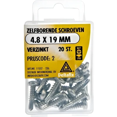 Afbeelding van Zelfb.schroef 4,8x19mm verz 20st Deltafix