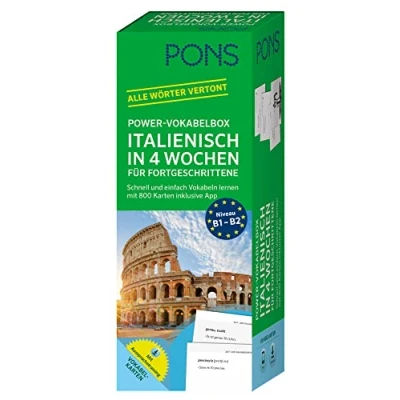Afbeelding van PONS Power Vokabelbox Italienisch in 4 Wochen für Fortgeschrittene