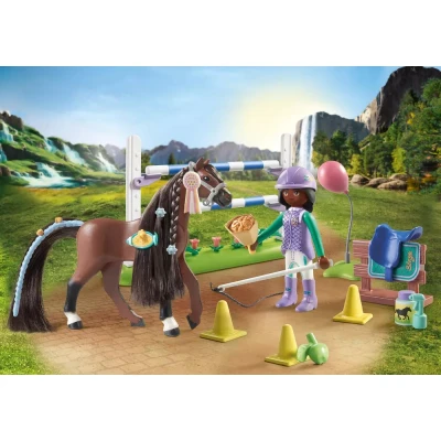 Afbeelding van Playmobil Horses of Waterfall ZOE &amp; Blaze met toernooi parcours 71355