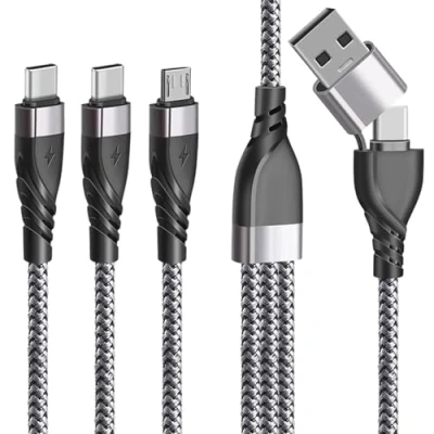 Afbeelding van Unillous câble multi USB, de charge universel 5 en 1, micro USB type C, ports, pour iP 16 15, Android Galaxy 1.2 M