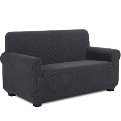 Afbeelding van TIANSHU Bankovertrek voor 2 zitsbank, jacquard, elastische bankhoes, bank met armleuningen, bankbekleding, decoratie woonkamer of slaapkamer, grijs