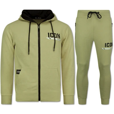 Afbeelding van Joggingpak ICON Trainingspak Heren Huispak Volwassenen Bruin Maat XXXL