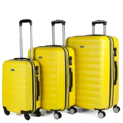 Afbeelding van ITACA Reiskoffer met 4 wielen, trolley 55/65/75 cm en lichte, rekbare ABS tas. 3 kleine, middelgrote 71200