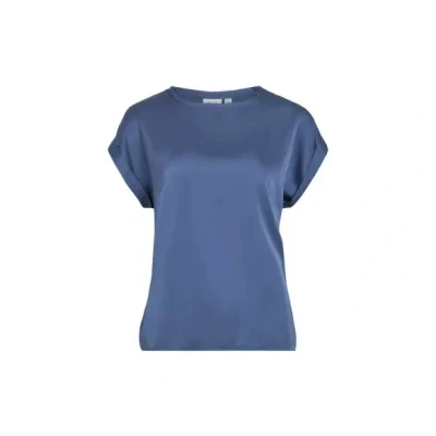 Afbeelding van VILA Viellette Tshirt basic, Dames, Maat: 34, Bijou blue