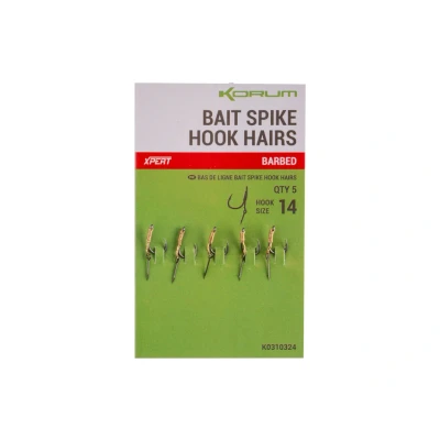 Afbeelding van Korum Bait Spike Hook Hairs 14 (5 Stuks) Witvis haken