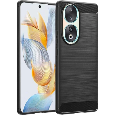 Afbeelding van imoshion Hoesje Geschikt voor Honor 90 Siliconen Brushed Backcover Zwart