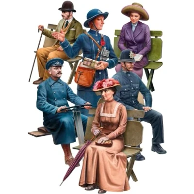 Afbeelding van 1:35 MiniArt 38092 Omnibus Crew and Passengers 6 Figuren Plastic Modelbouwpakket