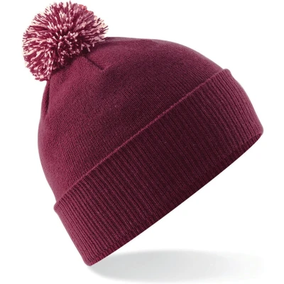 Afbeelding van Beechfield Muts Snowstar B450 Burgundy / Off White