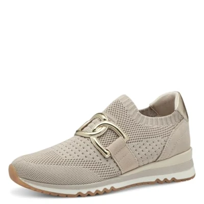 Afbeelding van Marco Tozzi Sneakers laag, Dames, Maat: 40, Dune Imitatieleer/ textiel