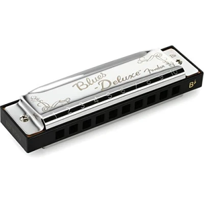 Afbeelding van Fender blauws Deluxe Harmonica Key of B Flat Diatonische mondharmonica