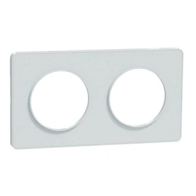 Afbeelding van Schneider Electric Odace Touch S510804 plaat wit gerecycled 2 posities horizontaal of groen, afstand 71 mm