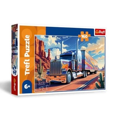 Afbeelding van Trefl Een vrachtwagen op de weg puzzel 160 stukjes Kleurrijke met vrachtwagen, creatief entertainment, vrije tijd voor kinderen vanaf 6 jaar