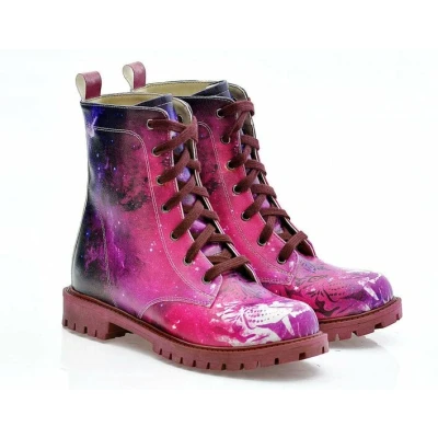 Afbeelding van Goby Galaxy Dream Dames Veterboots Handgemaakt Vegan Leer Maat 39