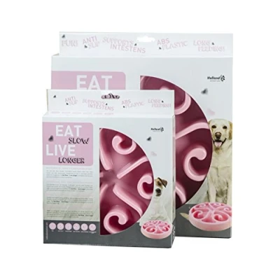 Afbeelding van Eat Slow Live Longer Original Hondenvoerbak Ø 30 cm Roze L