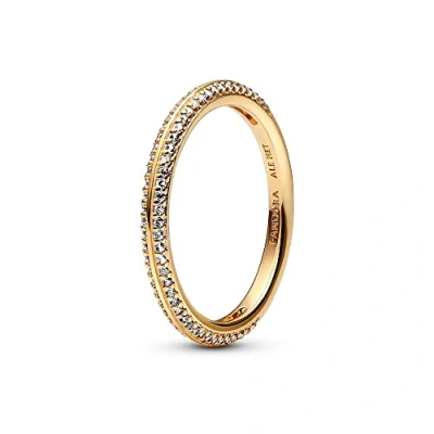 Afbeelding van Pandora 14K vergulde ring met heldere zirkonia, Geelgoud, Zirkonia