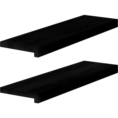 Afbeelding van Vensterbanken 2 st 70x20x2 cm massief eikenhout donkerbruin