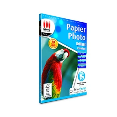 Afbeelding van fotopapier, 13 x 18 cm, fotoblad, printerpapier, fotodruk, fotoprinterpapier, professioneel glanzend formaat 255 g/m², 50 vellen