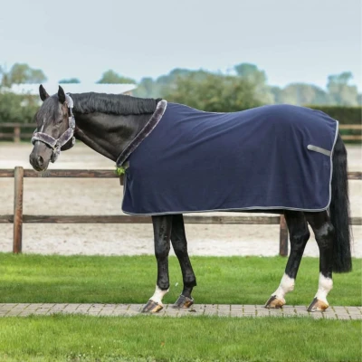 Afbeelding van Bucas Zweetdeken Show Line 400 Navy/Grijs 140/191