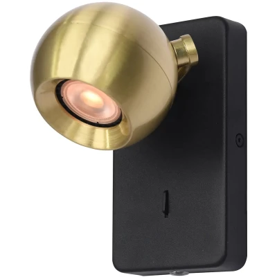 Afbeelding van Artdelight Wandlamp Bolero 1 lichts zwart goud