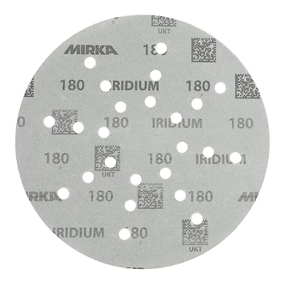 Afbeelding van Mirka Schuurpapier Ø 225 mm, klittenband, korrelgrootte 180/25 schijven, voor droogbouwschuurmachines, wand en plafondslijper, lakslijpen, spatel, primer hout, staal, mineralen