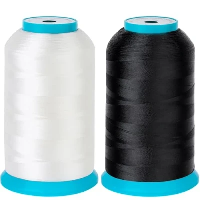 Afbeelding van New brothread Set van 2 (zwart + wit) 5000M (5500Y) polyestergaren borduurmachine spoeldraad/borduurspoel voor Brother/Babylock/Janome/Kenmore/Singer borduur en naaimachine