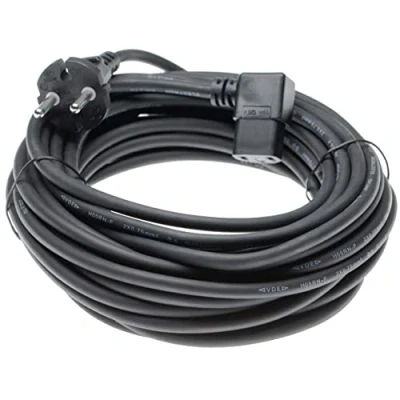 Afbeelding van vhbw Stroomkabel geschikt voor Kirby stofzuiger G3, G4, G10 Sentria, G5, G6, G7 Ultimate, G8 Diamond stofzuiger, 10 m kabel zwart