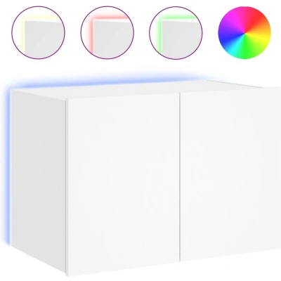 Afbeelding van Tv wandmeubel met LED verlichting 60x35x41 cm wit
