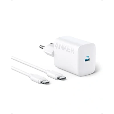 Afbeelding van 30 W USB C oplader, Anker 312 voeding, compacte high speed oplader voor iPhone 14/13/12 serie, Samsung S23, MacBook Air, Pixelbook, iPad Pro en andere (met 1,5 m oplaadkabel)