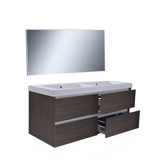 Afbeelding van Wiesbaden Vision meubelset (incl. spiegel) 120 cm houtnerf grijs
