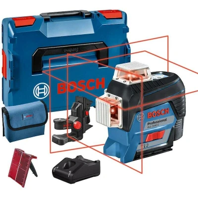 Afbeelding van Bosch GLL 3 80 C 12V Li Ion accu lijnlaser set (1x 2.0Ah accu) in L boxx Rood 0601063R02