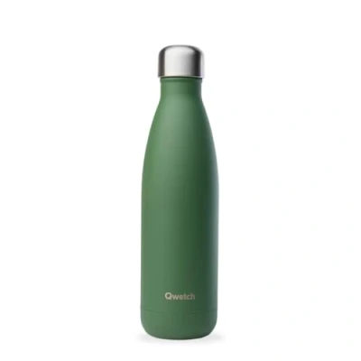 Afbeelding van Qwetch Thermosfles kaki 500 ml 24 uur koud en 12 warm Waterdicht, BPA vrij herbruikbaar voor sport, reizen, kantoor