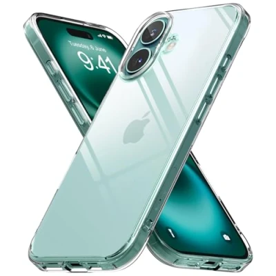 Afbeelding van Ringke beschermhoes compatibel met iPhone 16 [Fusion] transparant ultradun robuust stijf achterkant zachte bumper schokbestendige case accessoires