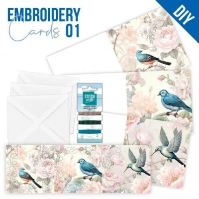 Afbeelding van Stitch and Do Cards Blue Birds