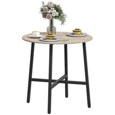 Afbeelding van HOMCOM Eettafel 80x80x75cm Spaanplaat Natuurlijk Hout