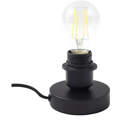 Afbeelding van Lindby Tafellamp 1licht Metaal, stof, pvc H: 23 cm E27 zwart