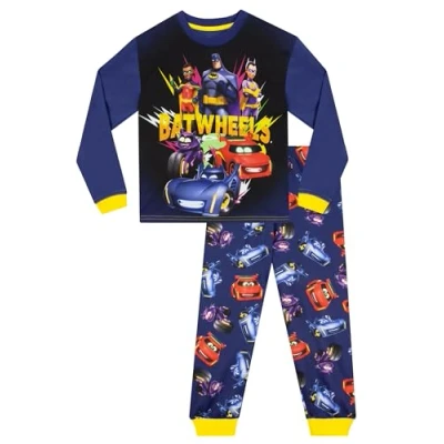 Afbeelding van DC COMICS Batman pyjama voor kinderen, Batwheels jongens, winterpyjama 2 en 8 jaar, Paars.