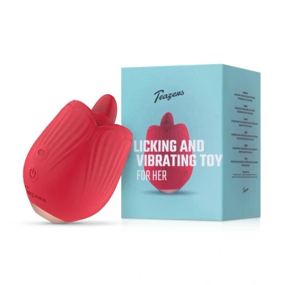 Afbeelding van Teazers Roos Vibrator Likken en Vibreren