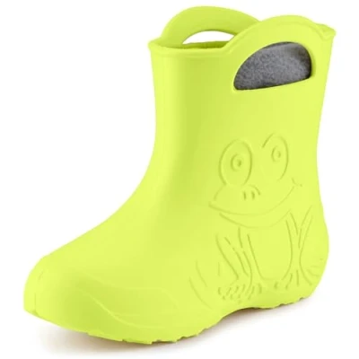 Afbeelding van Ladeheid LA CA FrogWinter Kinder Regenlaarzen Rubber met Binnenschoen EVA Wasbare Limoen 24/25