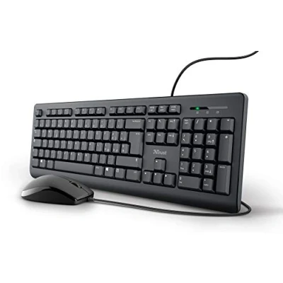 Afbeelding van Trust Taro USB bekabeld toetsenbord en muis set, Italiaanse QWERTY lay out, voor pc/laptop/Mac/Windows, 1,8 m kabel, vloeistofbestendig toetsenbord, ergonomisch,