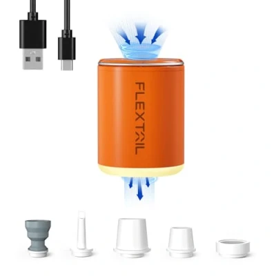 Afbeelding van Flextail Gear luchtbed pomp Tiny Pump X2 Oplaadbare luchtbedpomp 400LM lantaarn 3 in 1 Oranje