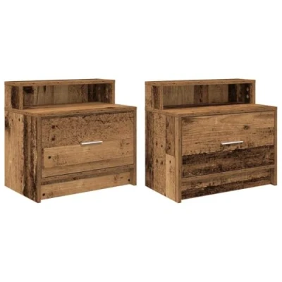 Afbeelding van vidaXL Nachtkastjes 2 st met lade 51x31x47 cm oud houtkleurig