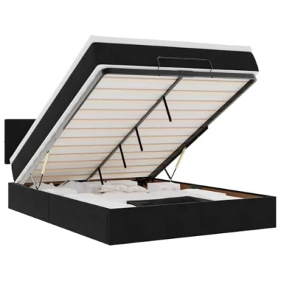 Afbeelding van vidaXL Ottoman bed met matras 140x200cm fluweel zwart