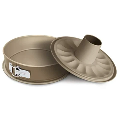 Afbeelding van Guardini Gold Elegance Bakvormen Set Springvorm Donut Bakvorm Cakeblik Taartvorm 26 cm 2 Stuks Staal Goud