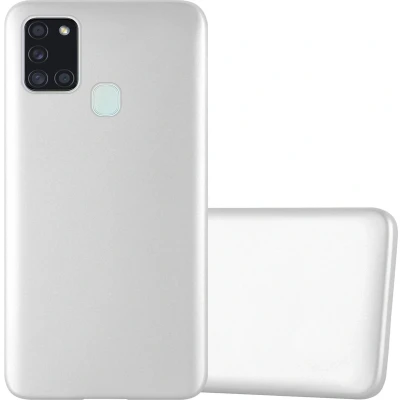 Afbeelding van Cadorabo Hoesje geschikt voor Samsung Galaxy A21s in METALLIC ZILVER Beschermhoes gemaakt van flexibel TPU silicone Case Cover