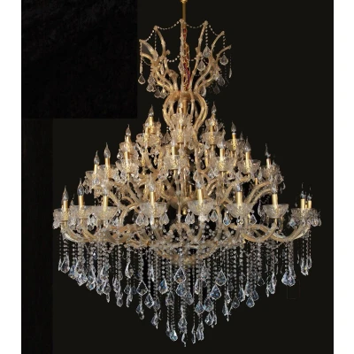 Afbeelding van LumiLamp Kroonluchter Ø 170x200/270 cm Goudkleurig Ijzer Glas Hanglamp